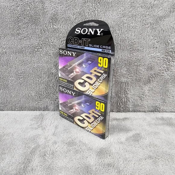 Sony 2 pack Cassette Tapes CD-IT Slide Case performance & Sound High Bias 90Min - Picture 8 of 12